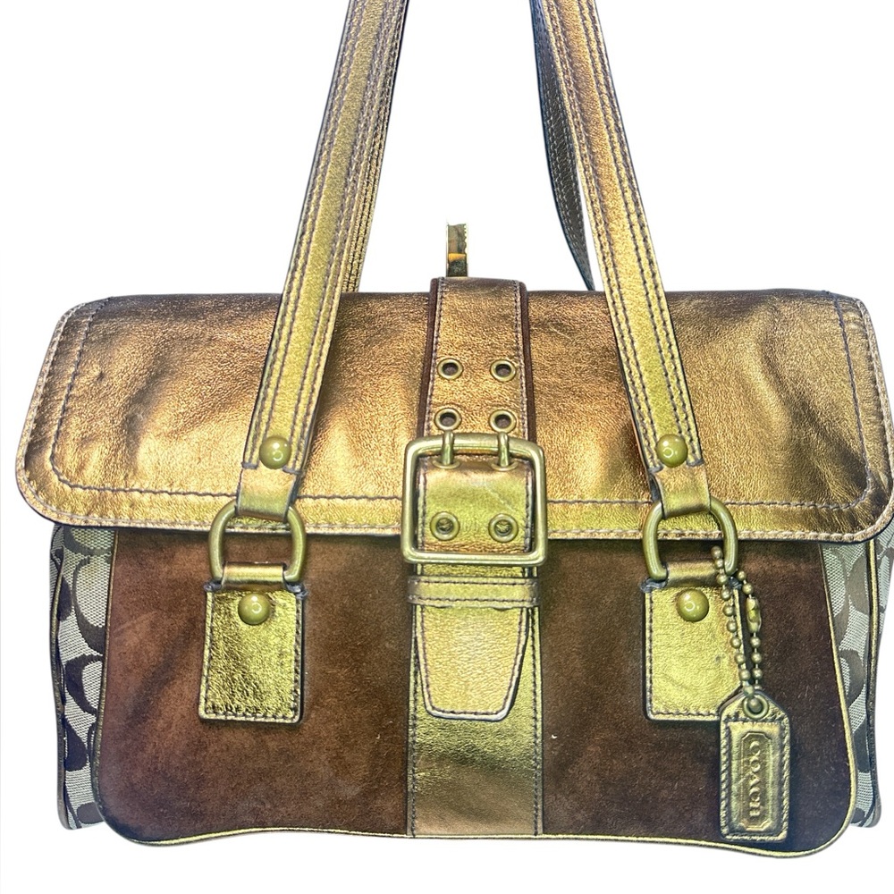 Coach Vintage Limited Edition Hampton Bronze, Suede, Signature Fabric EUC!